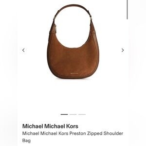 Michael Kors Preston Suede Shoulder bag Brown